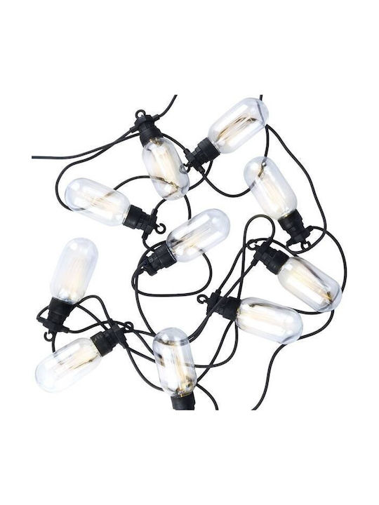 Vilde Wasserdichte Lichterkette Beleuchtung LED IP44 9,5 m mit 10 Lampen Warmweiß