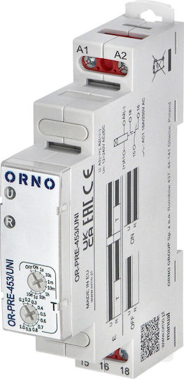 Orno 1-Pole Changeover Panel Push Button Changeover Switch 250V 16A