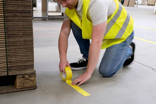 Durable Маркираща лента от пластмаса в жълт цвят 33 м x 5 см