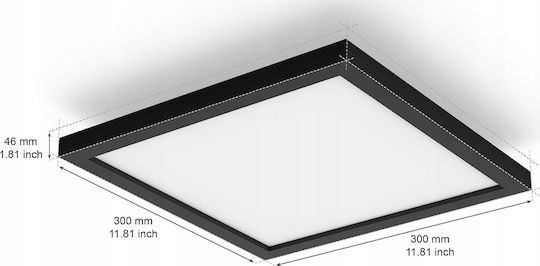 Philips Τετράγωνο Εξωτερικό LED Panel 19W με Ρυθμιζόμενο Λευκό Φως 30x30εκ.