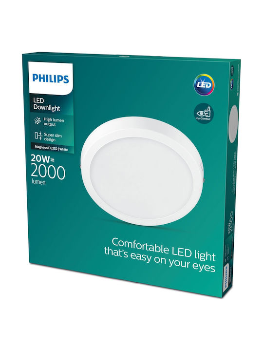 Philips Magneos Rund Draußen LED Panel 20W mit Warmes Weiß Licht 2700K
