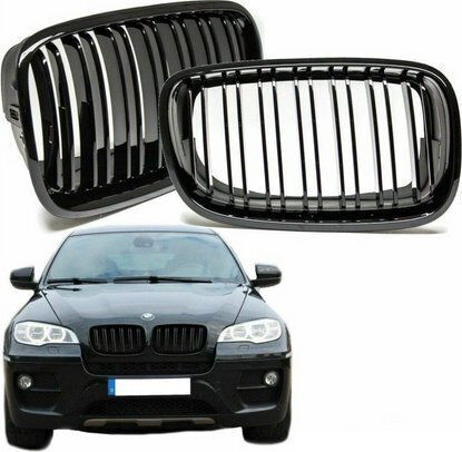 Mtuning Sports Grill Double Ribs Gloss Black Bmw X6 E71 E72 X5 E70 2007-2013