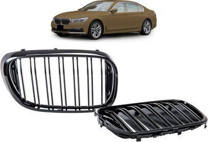 Mtuning Спортна Решетка Двойни Ленти Гланц Черен Bmw 7 G11 G12 Преди Фейслифт 2015-2019
