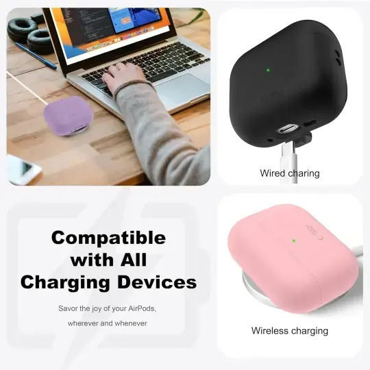 Tech-Protect Silicone Case Silicone in Green color for Apple AirPods Pro 3