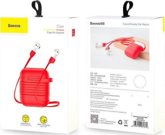 Baseus Case Silicone in Red color for Apple AirPods 1 / AirPods 2