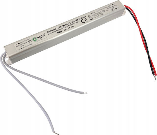 Eco Light Τροφοδοτικό LED IP20 Ισχύος 18W με Τάση Εξόδου 12V