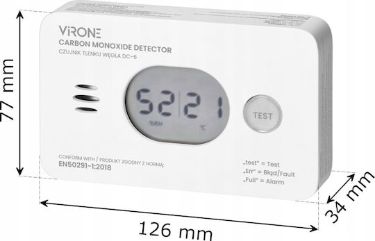 Orno Carbon Oxide Sensor 2xaa