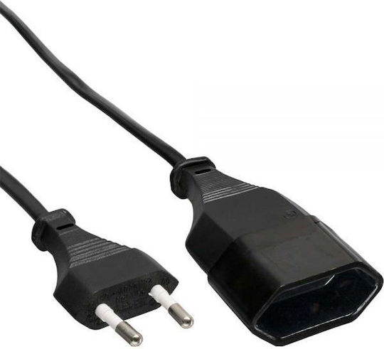 InLine Extension Cable Cord 2 x 0.75mm²/2m Black