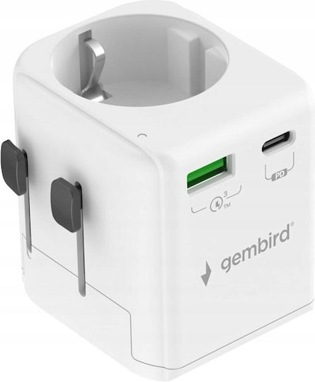 Gembird Αντάπτορας Πρίζας από Universal σε Universal