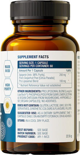 MCS Formulas Apigenin Max 200mg 60 κάψουλες