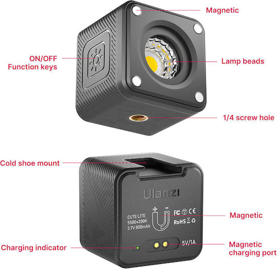 Ulanzi Προβολέας Cute Lite για Action Cameras