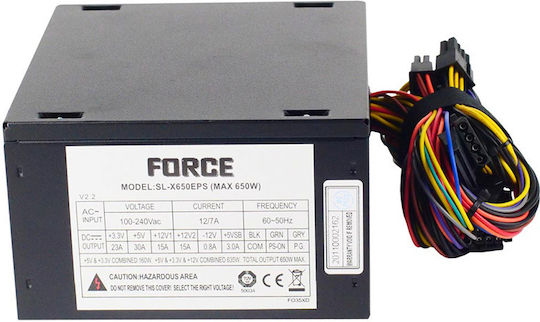 Force Force Passive PFC 650W Μαύρο Τροφοδοτικό Υπολογιστή Full Wired