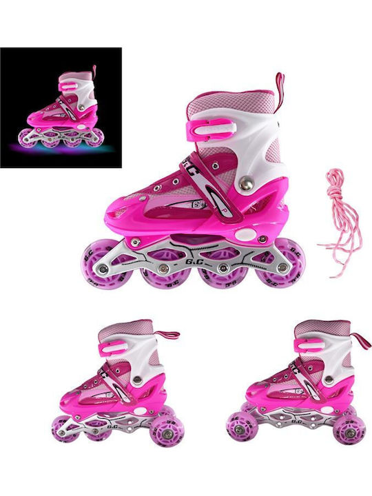 GC Inline Αυξομειούμενα Rollers Ροζ 3 σε 1 Παιδικά
