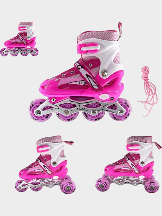 GC Inline Αυξομειούμενα Rollers Ροζ 3 σε 1 Παιδικά