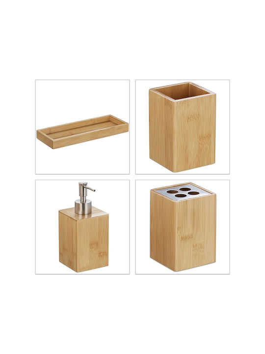 Persera Badezimmerzubehör-Set Bambus Beige 3 Stück