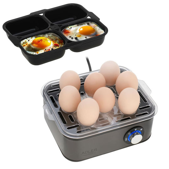 Adler Βραστήρας Αυγών 8 Θέσεων 800W Γκρι