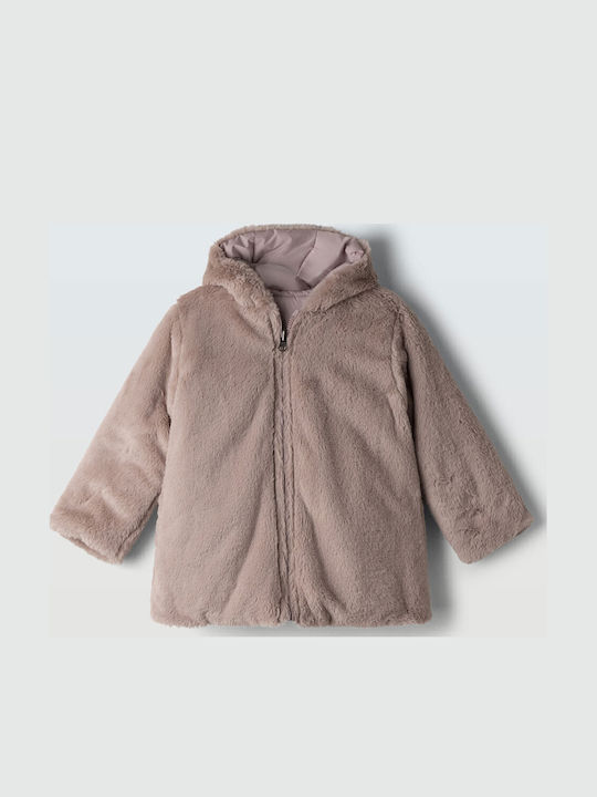 Kids' Fur Double Sided with Lining & Hood Lilac