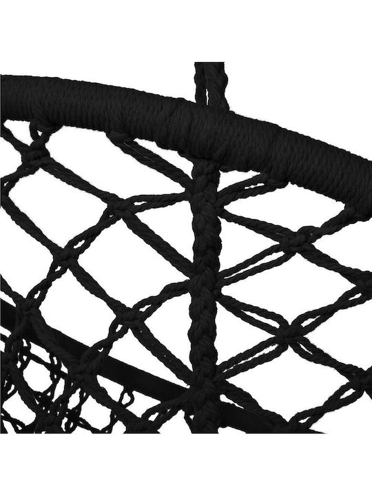 Brazilian Leagăn fotoliu cu bază și pernă material textil Negru Rezistență până la 150kg L79xL80xH120cm