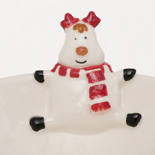 Artekko Weihnachtlich Schale Keramik Weiß D12cm.