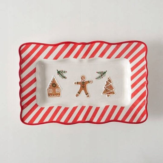 Boltze Christmas Platter Ceramic L39xW25cm.