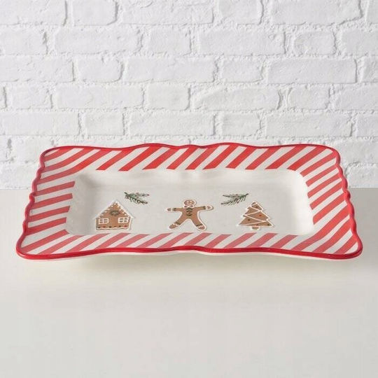 Boltze Christmas Platter Ceramic L39xW25cm.