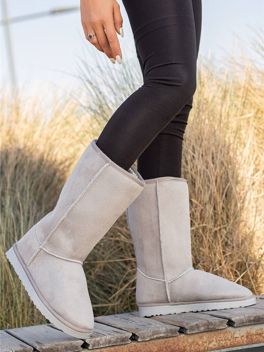 Suede Women's Boots Gray