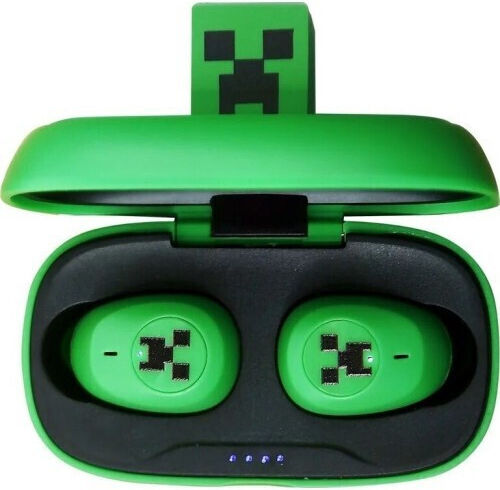 OTL Minecraft 3D Character In-ear Bluetooth Handsfree Ακουστικά με Θήκη Φόρτισης Πράσινα