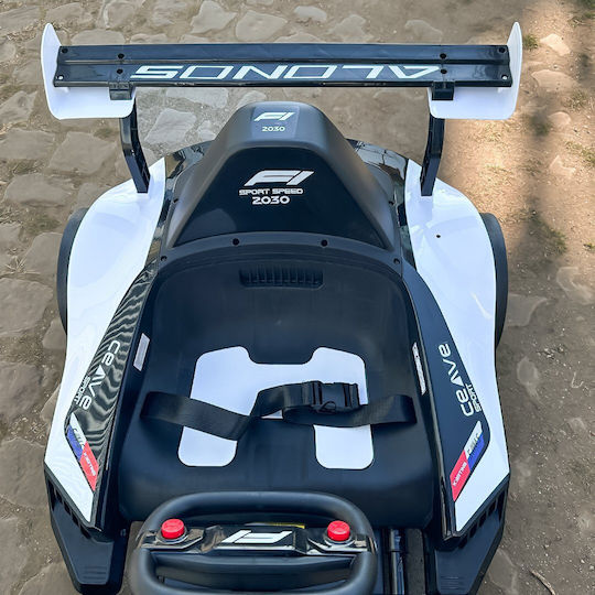 F1 Go Kart Cu Un Loc Cu Telecomandă 24 Volt Alb Pentru 3+ Ani