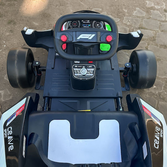F1 Go Kart Cu Un Loc Cu Telecomandă 24 Volt Alb Pentru 3+ Ani