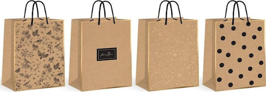 Exas Paper Kraft Gold Paper Gift Bag 33x10x46cm (Miscellaneous Designs/Colours)