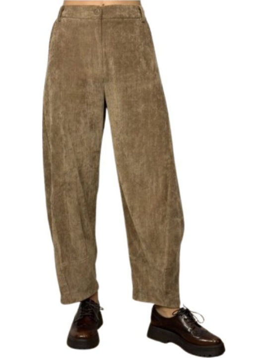 Women's Fabric Trousers Camel