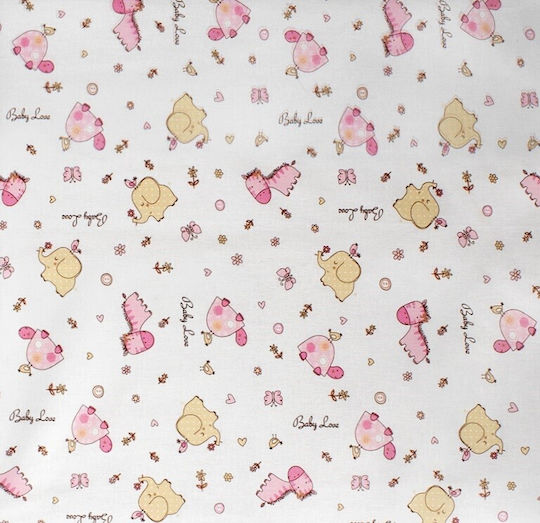 Dimcol Бебешка Долна Калъфка White-pink 120x160см.