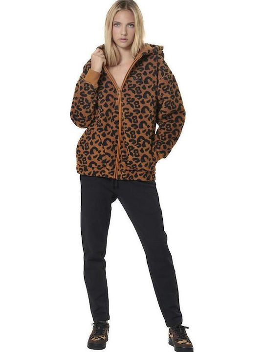 Women's Cardigan with Zipper Ecru