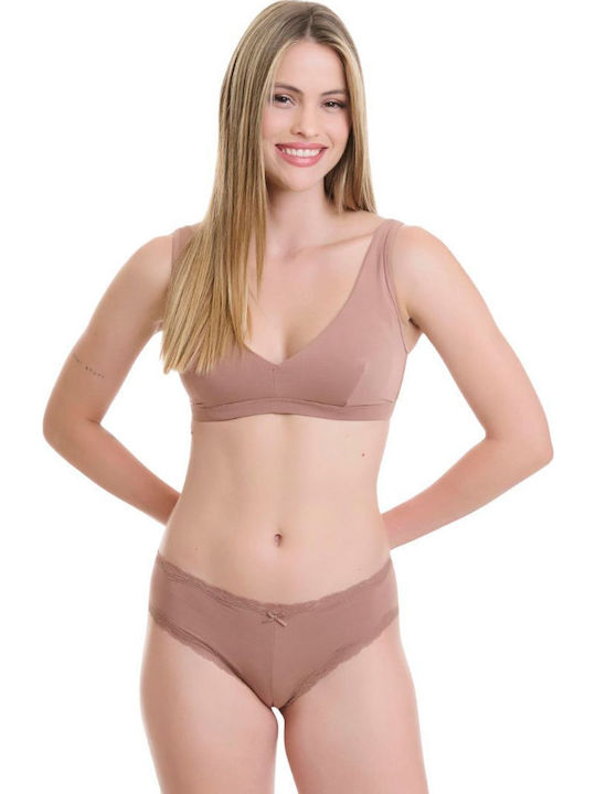 Bamboo Damen Brasilien 2Pack mit Spitze Multicolor