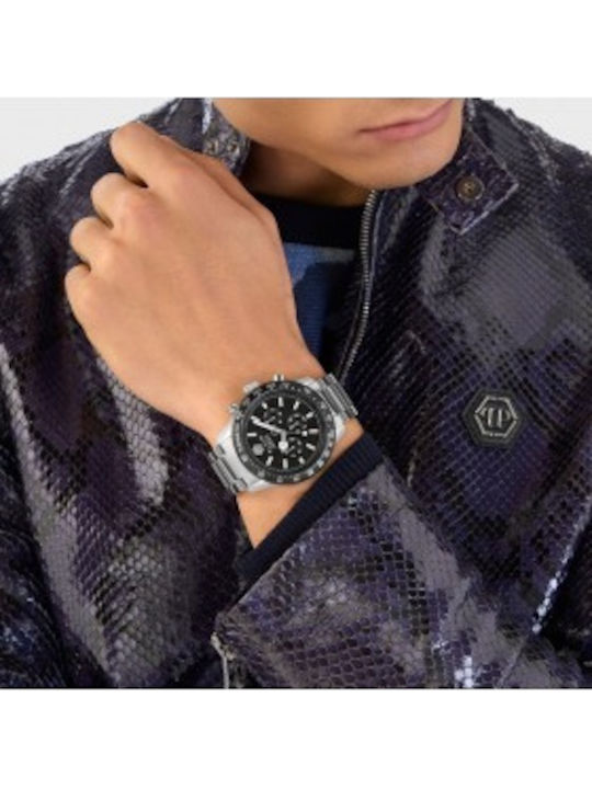 Philipp Plein Pleinmeter Superlative Men's Battery Watch with Silver Steel Bracelet