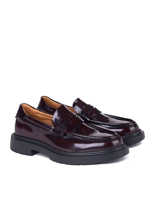 Δερμάτινα Ανδρικά Loafers σε Μπορντό Χρώμα