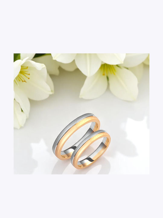 Valauro – Bicolour 9K Gold Wedding Rings Thickness 3.50mm