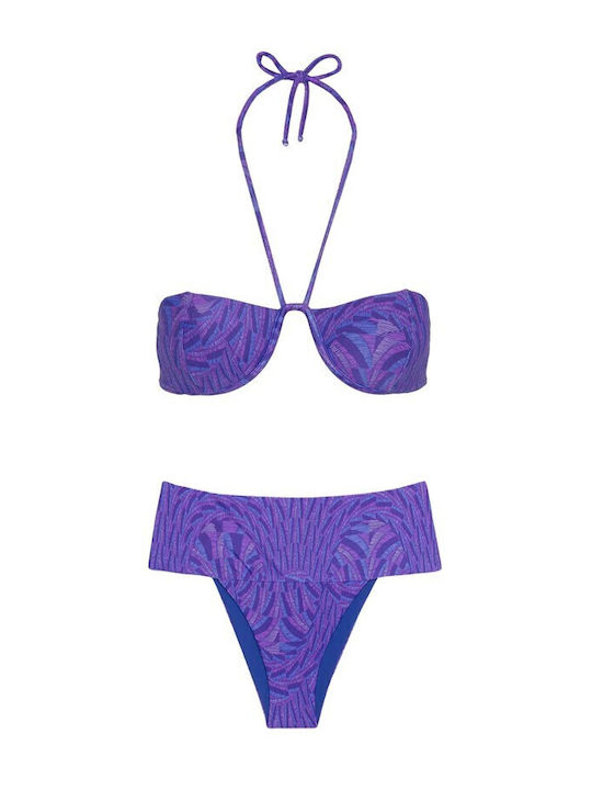 Bikini Inferioare Brazilia Talie Înaltă Violet