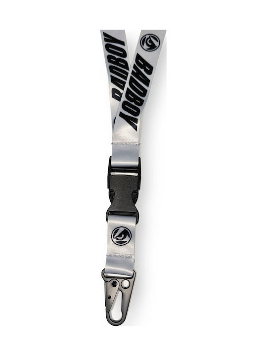 Μπρελόκ Λουράκι Λαιμού Badboy Logo Safebreak Detachable Lanyard 50 Cm Grey Black Μπρελόκ Λουράκι Λαιμού Badboy Logo Safebreak Detachable Lanyard 50 Cm Grey Black