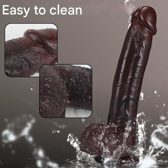 Dildo Dildo realist Cu ventuză Negru