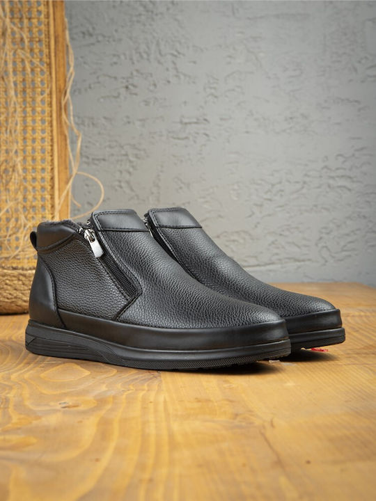 Leder Schwarz Herrenstiefel