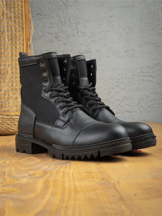 Leder Schwarz Herrenstiefel