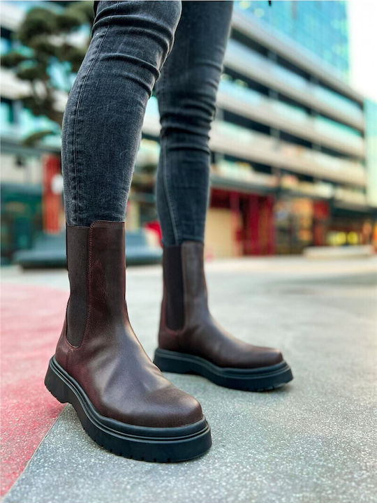 Leder Braun Chelsea Stiefeletten