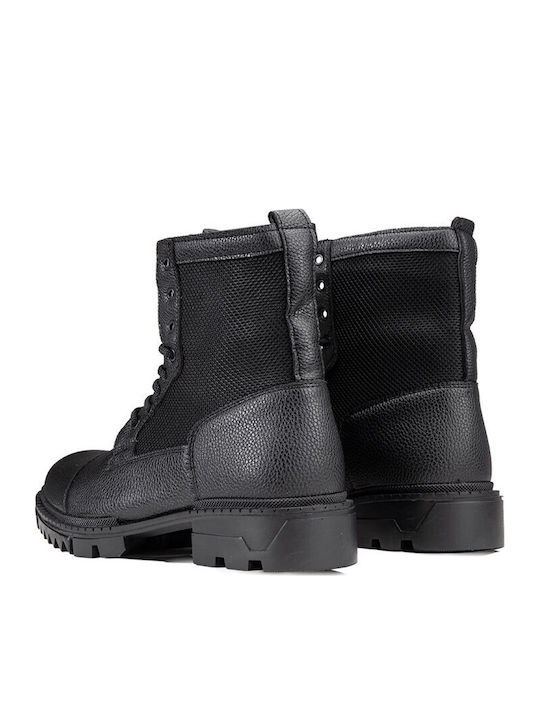 Leder Schwarz Herrenstiefel