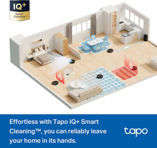 TP-LINK Tapo RV30 Max Plus Robot Vacuum Cleaner with Laser Mapping & 5300Pa Suction Power Black