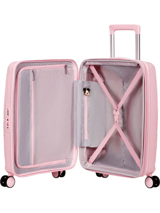 American Tourister Mickey Παιδική Βαλίτσα Ταξιδίου Καμπίνας Σκληρή Pastel Pink με 4 Ρόδες Ύψους 55εκ.