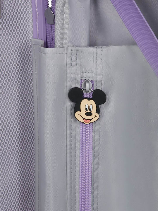 American Tourister Mickey Kids Cabin Hard Suitcase Soft Lilac with 4 Wheels Height 55cm
