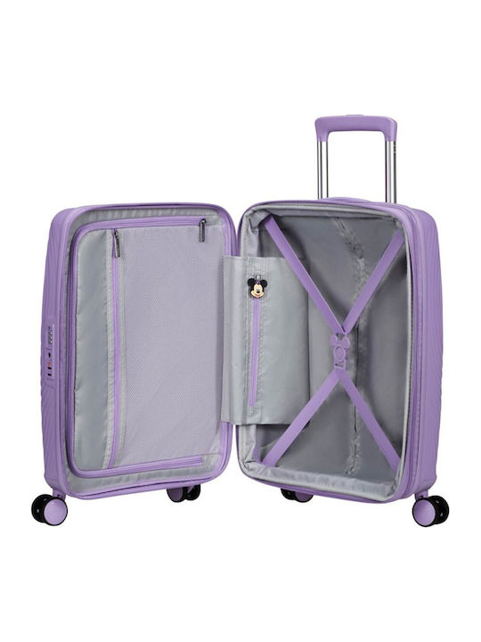 American Tourister Mickey Kids Cabin Hard Suitcase Soft Lilac with 4 Wheels Height 55cm