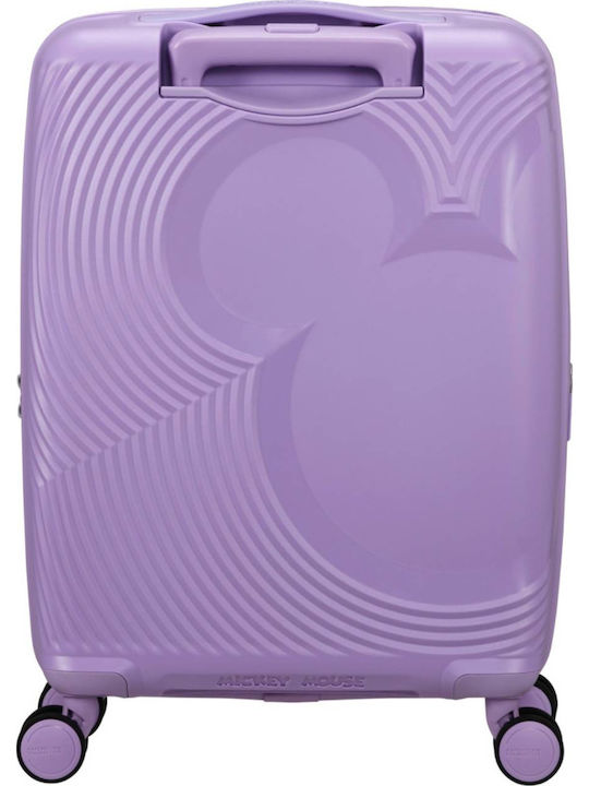 American Tourister Mickey Kids Cabin Hard Suitcase Soft Lilac with 4 Wheels Height 55cm