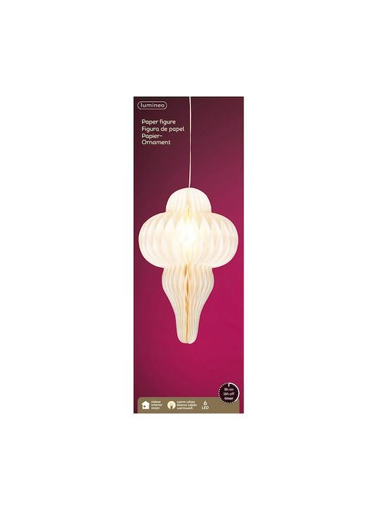 Lumineo Weihnachtsbaumschmuck Papier Hängeleuchte Mit LED Fester Licht D24xh38cm